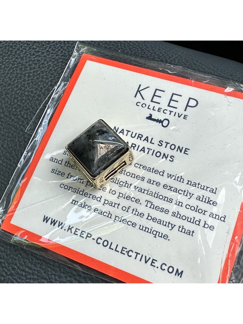 Keep Collective Charm Larvikite Pyramid Stone